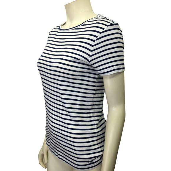 VINEYARD VINES striped dark navy/white pima cotton blend TEE SM - Picture 3 of 5